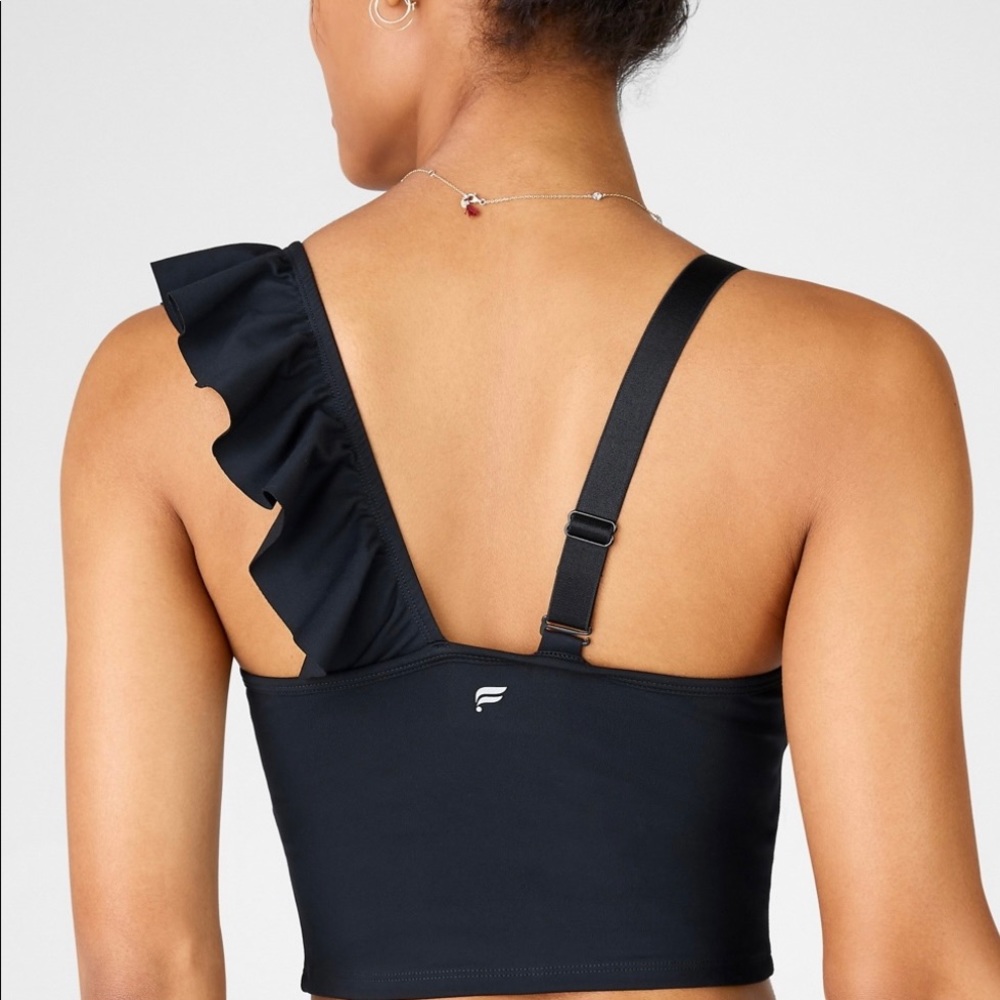 Black mellie ruffle top/sports bra